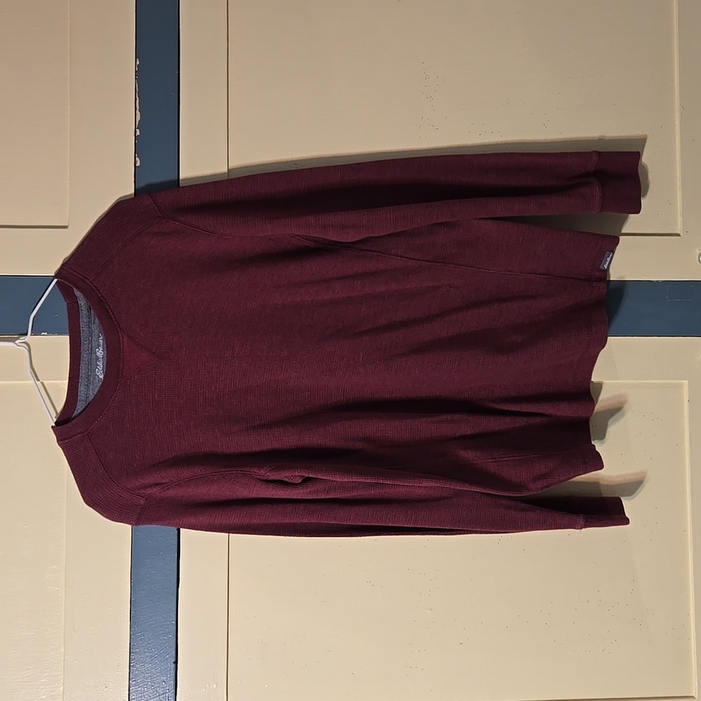 Eddie Bauer Small Burgandy Long Sleeve Shirt